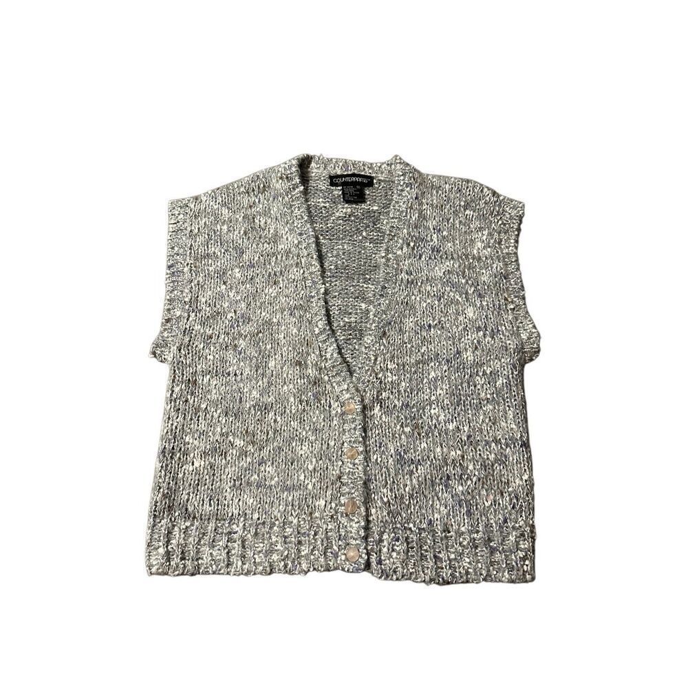 Counterparts sweater vest vintage gray multi color wool blend M